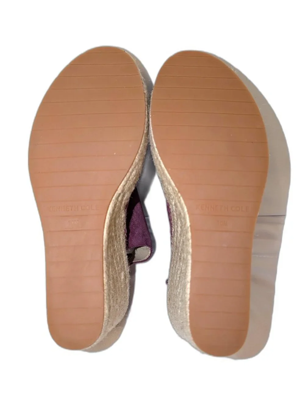 NWOT Kenneth Cole | Olivia Suede Espadrille Wedge Sandals Eggplant Purple Sz 10